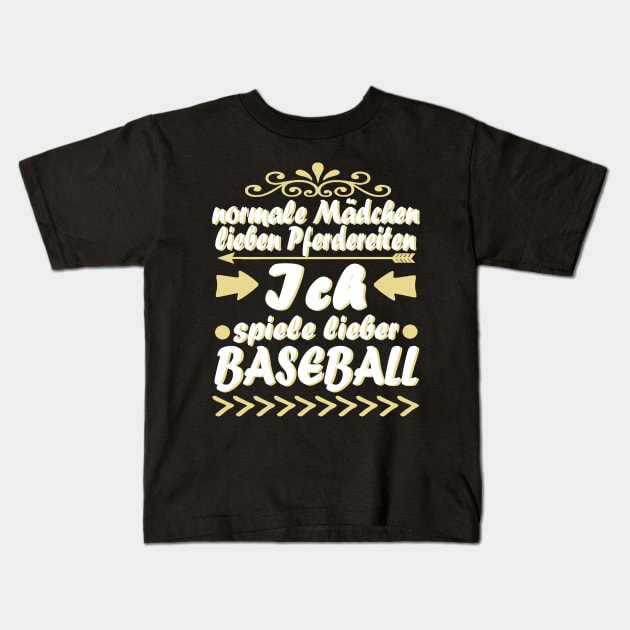 Baseball Mädchen Baseballschläger Frauen Spruch Kids T-Shirt by FindYourFavouriteDesign